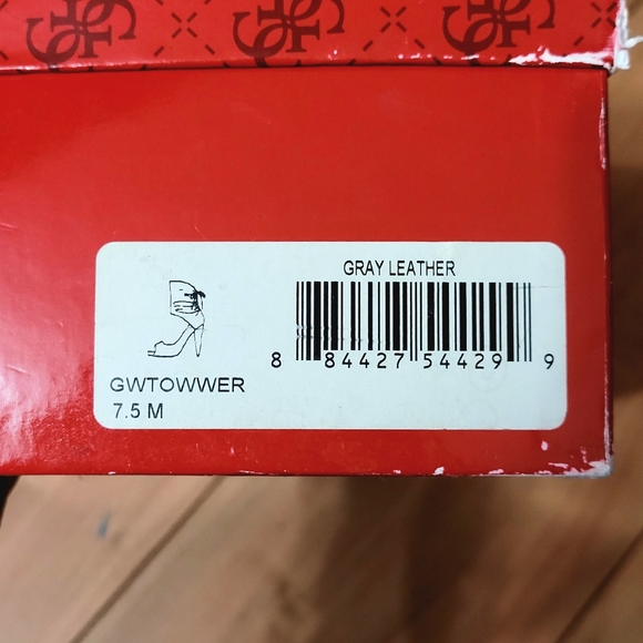 Guess Grey Leather Ankle Stilleto Boots - Picture 7 of 7